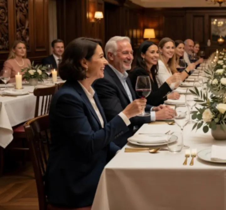 Elegánsan megterített asztalok egy privát rendezvényen a Grand Social Hallban